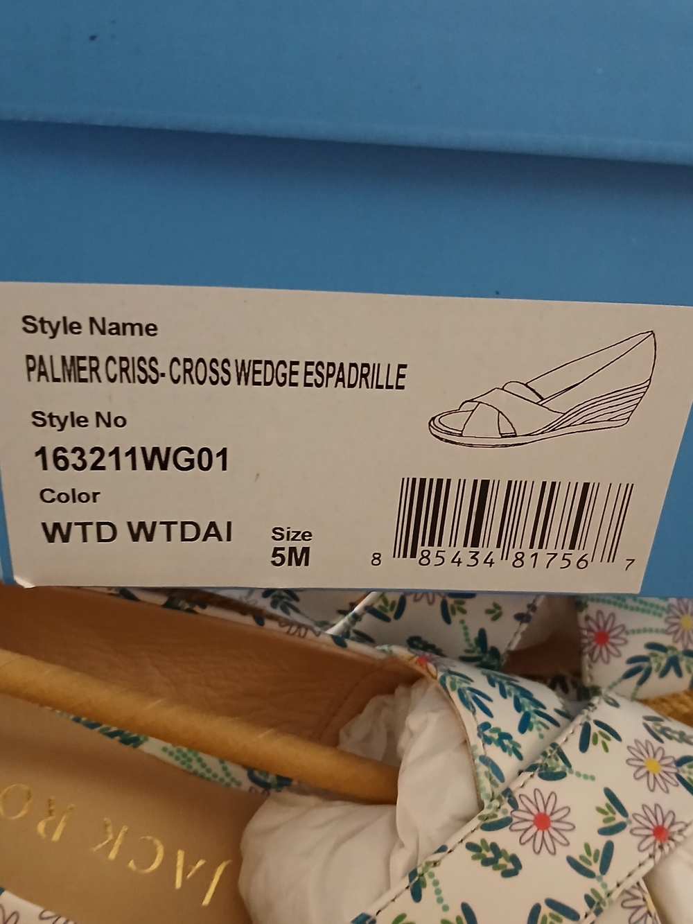 Women's Floral Espadrille Wedge Sandals - White Multicolor New $35 - Picture 8 of 8